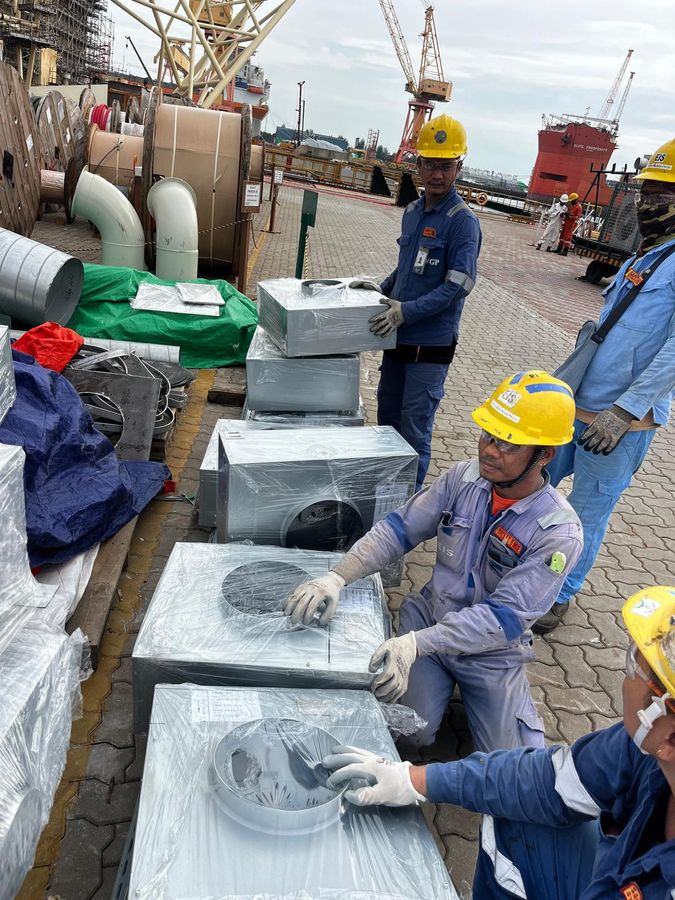 Marine HVAC equipment installation by PT. Winner HVAC Services