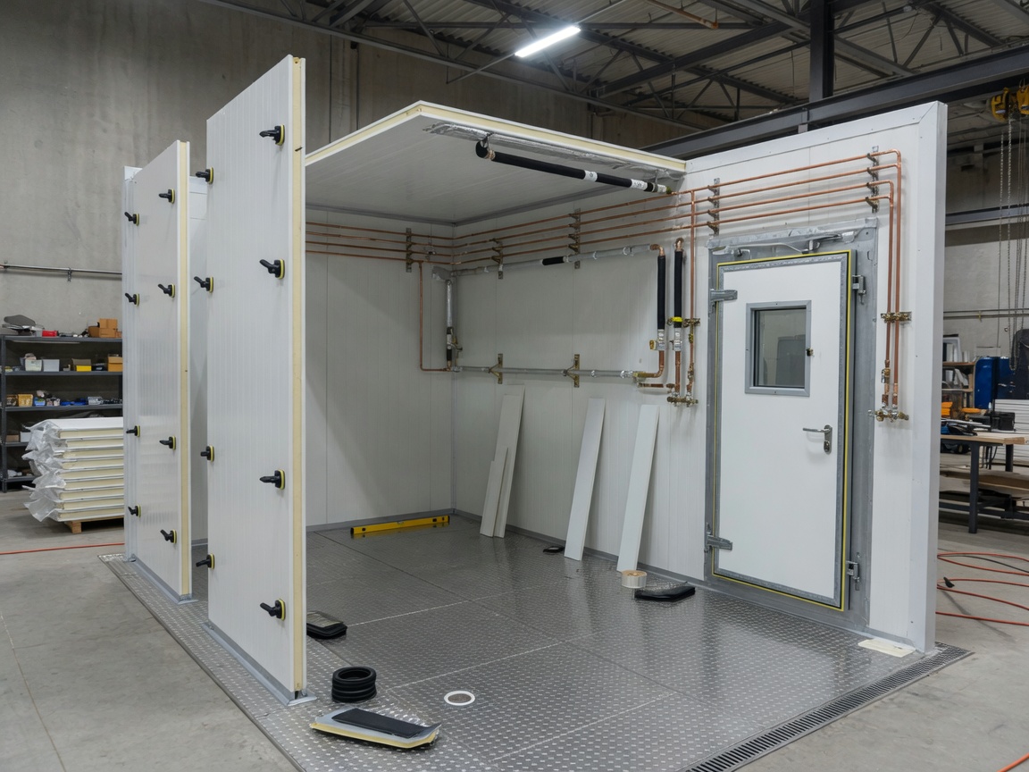 Cold room PU sandwich panel installation